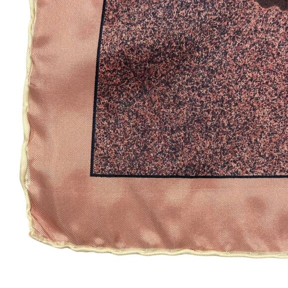 Vintage Tiziano Roma Silk Scarf Bessi Tag Italy Pink Gray Leaves 30in Square - Picture 9 of 16